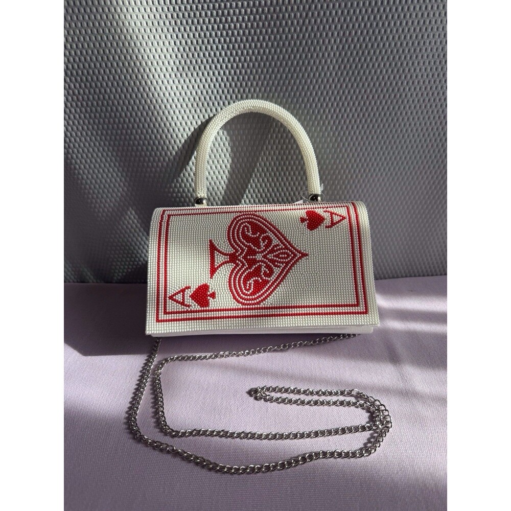 ALESSIA Ace of Spades Beaded Bag